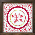 Alpha Gam 12x12 Wood Framed Sign - Combo Pattern Walnut Stain Wall Art & Signs