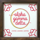 Alpha Gamma Delta 12x12 Wood Framed Sign - Roses Walnut Stain Wall Art & Signs