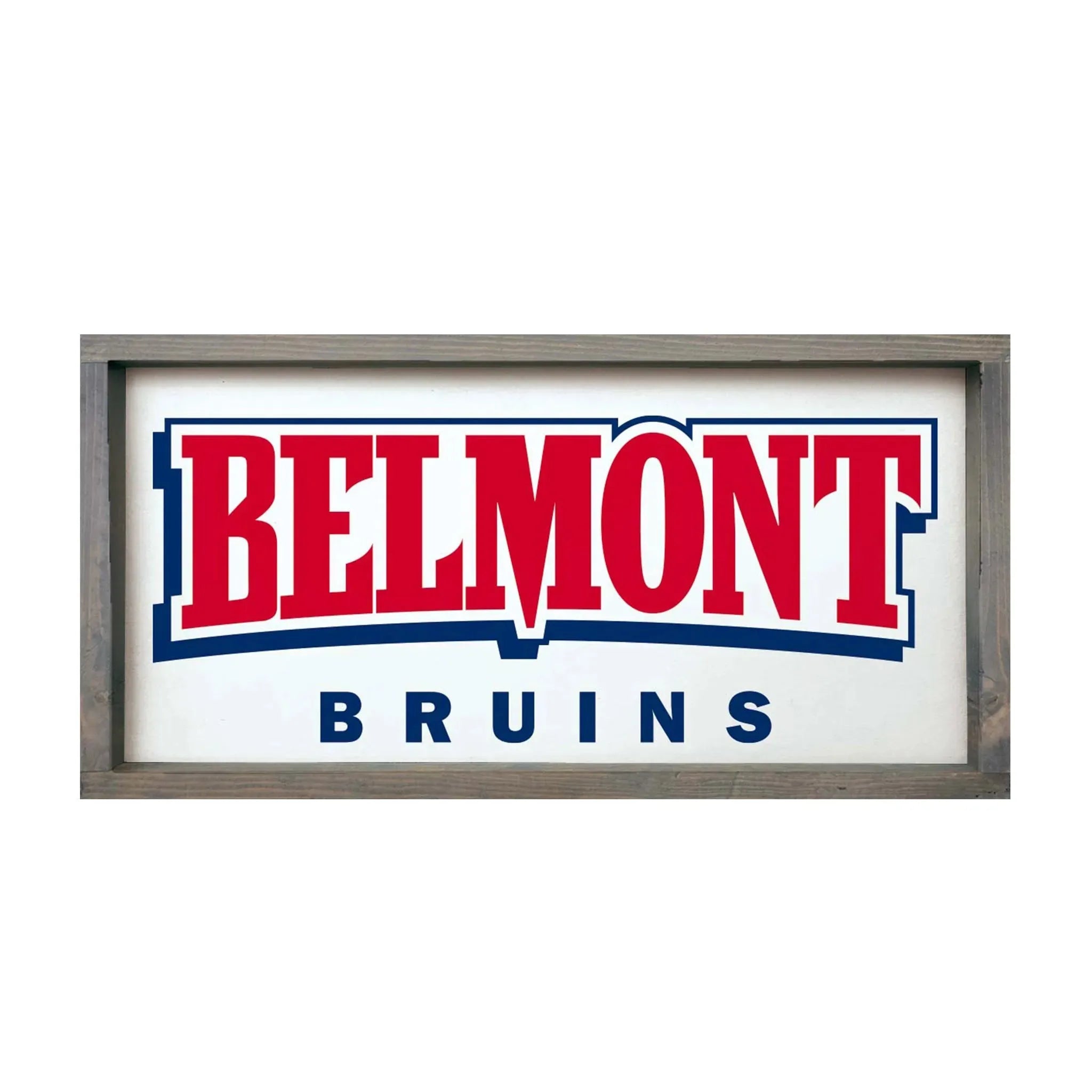 Belmont Bruins Framed Sign 12"x24" Weathered Gray Wall Art & Signs