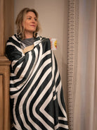 Geometric Black and White XL 60x80 Sherpa Blanket Throw Blankets