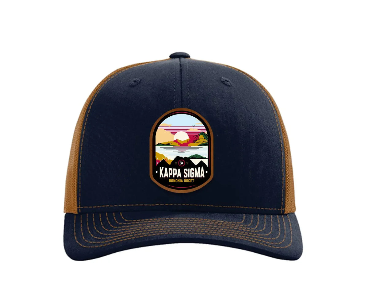 Kappa Sigma Richardson 112 UV Print Leatherette Patch Trucker Hat - Ventura Trucker Hat