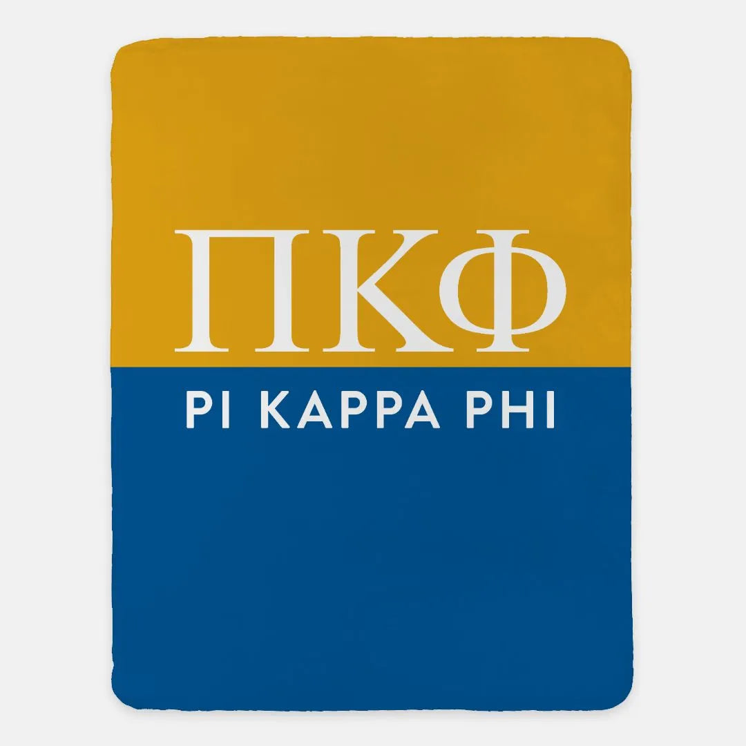 Pi Kappa Phi XL 60x80 Sherpa Blanket - Color Block Throw Blankets