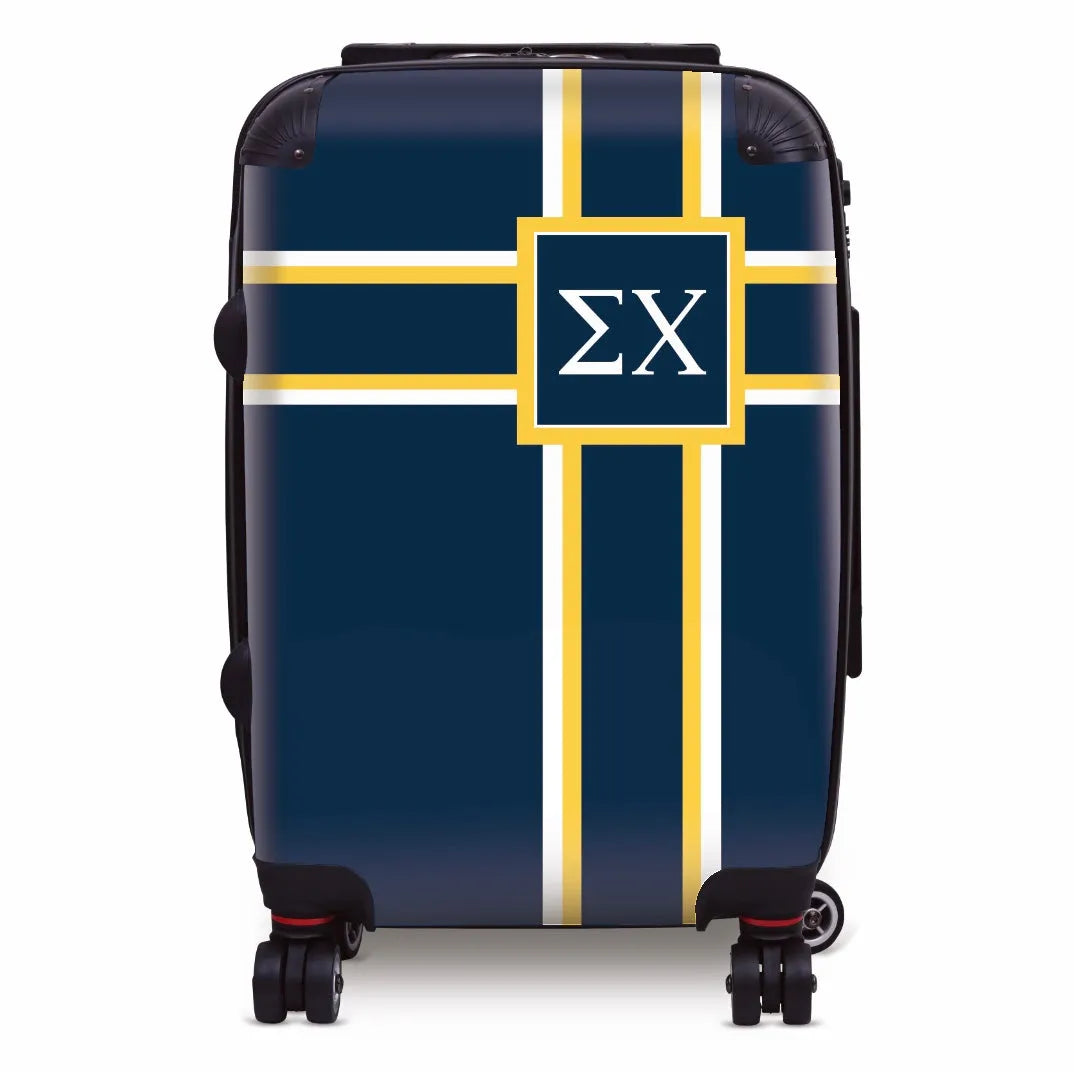 Sigma Chi Carry-On Suitcase - Cross Stripes Suitcases