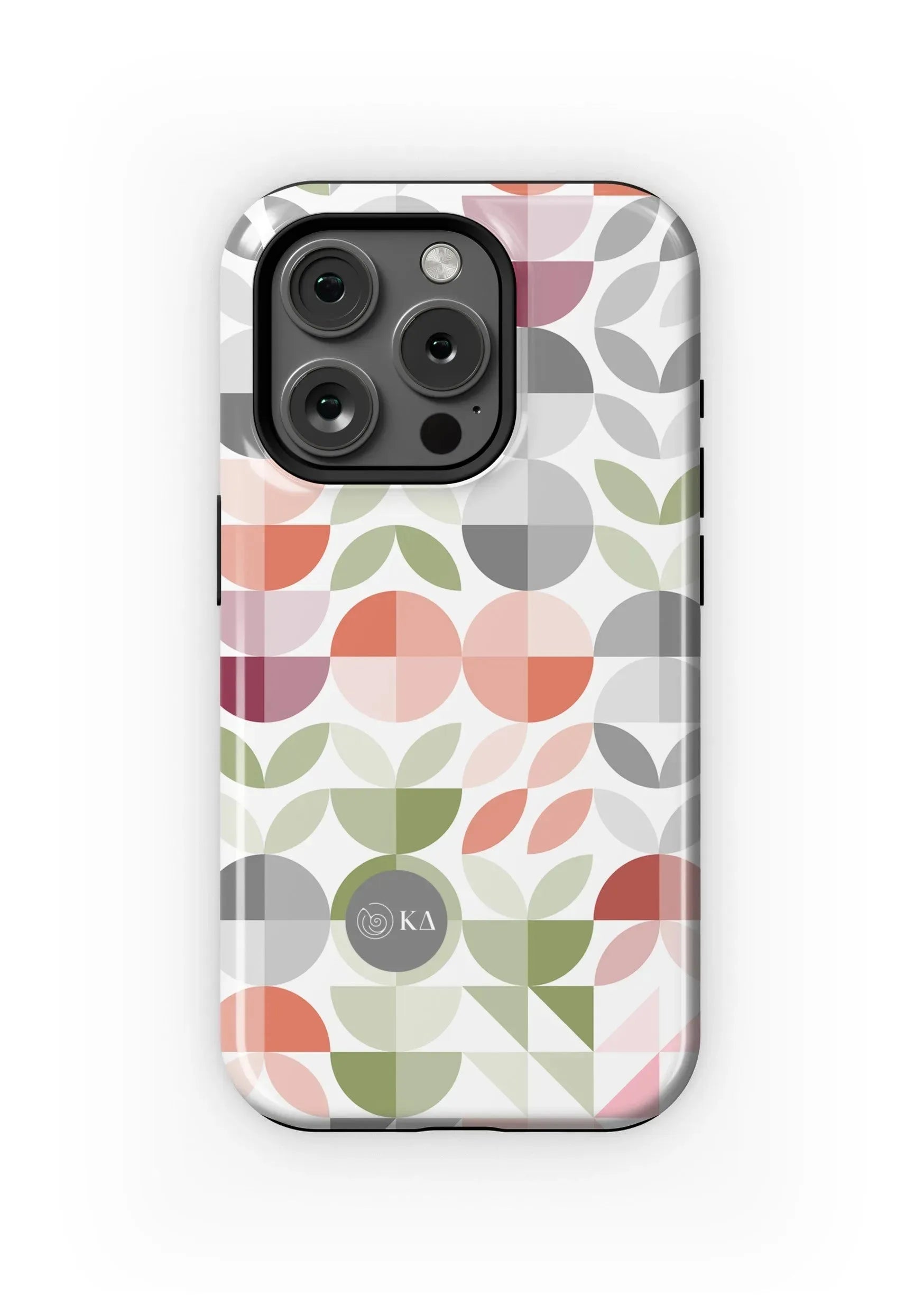 Kappa Delta iPhone 16, 15, 14 Mobile Phone Case - Geo Petals Gloss Mobile Phone Cases