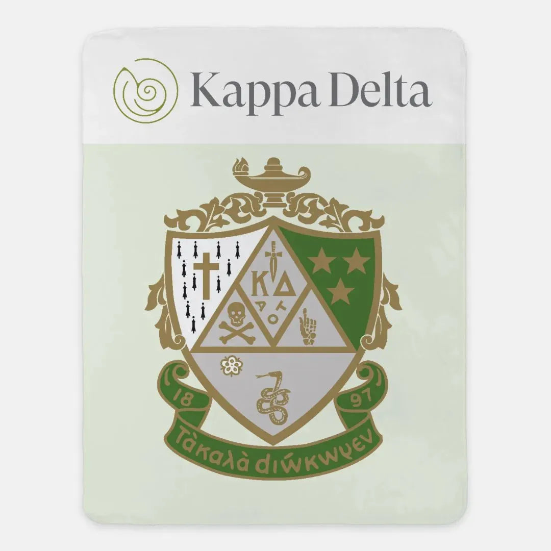 Kappa Delta XL 60x80 Sherpa Throw Blanket - Wide Band Crest Throw Blankets