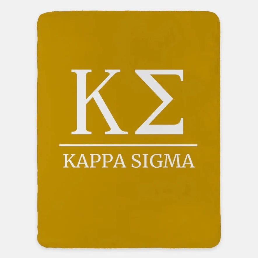 Kappa Sigma XL 60x80 Sherpa Throw Blanket Gold Throw Blankets