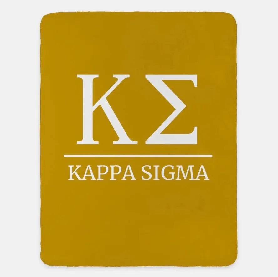Kappa Sigma XL 60x80 Sherpa Throw Blanket Gold Throw Blankets