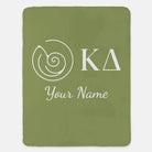 Personalized Kappa Delta XL 60x80 Sherpa Throw Blanket Olive Throw Blankets