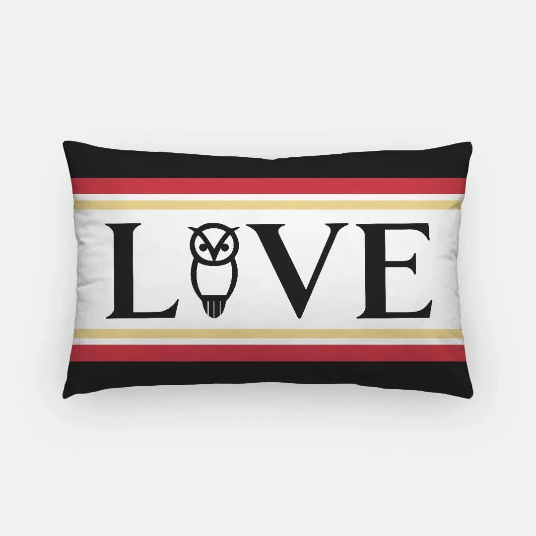 Chi O "LOVE" Lumbar Throw Pillow Cover - Owl Pillow Covers