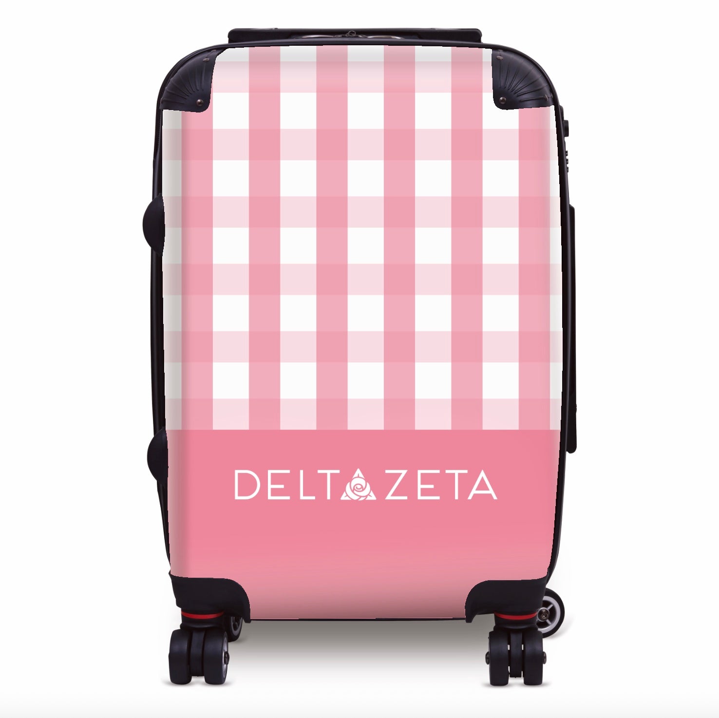 Delta Zeta Carry-on Suitcase Luggage - Gingham Suitcases