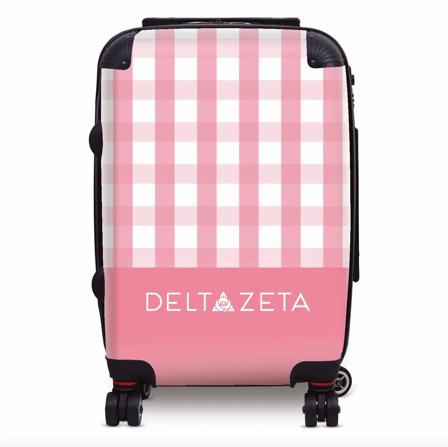 Delta Zeta Carry-on Suitcase Luggage - Gingham Suitcases