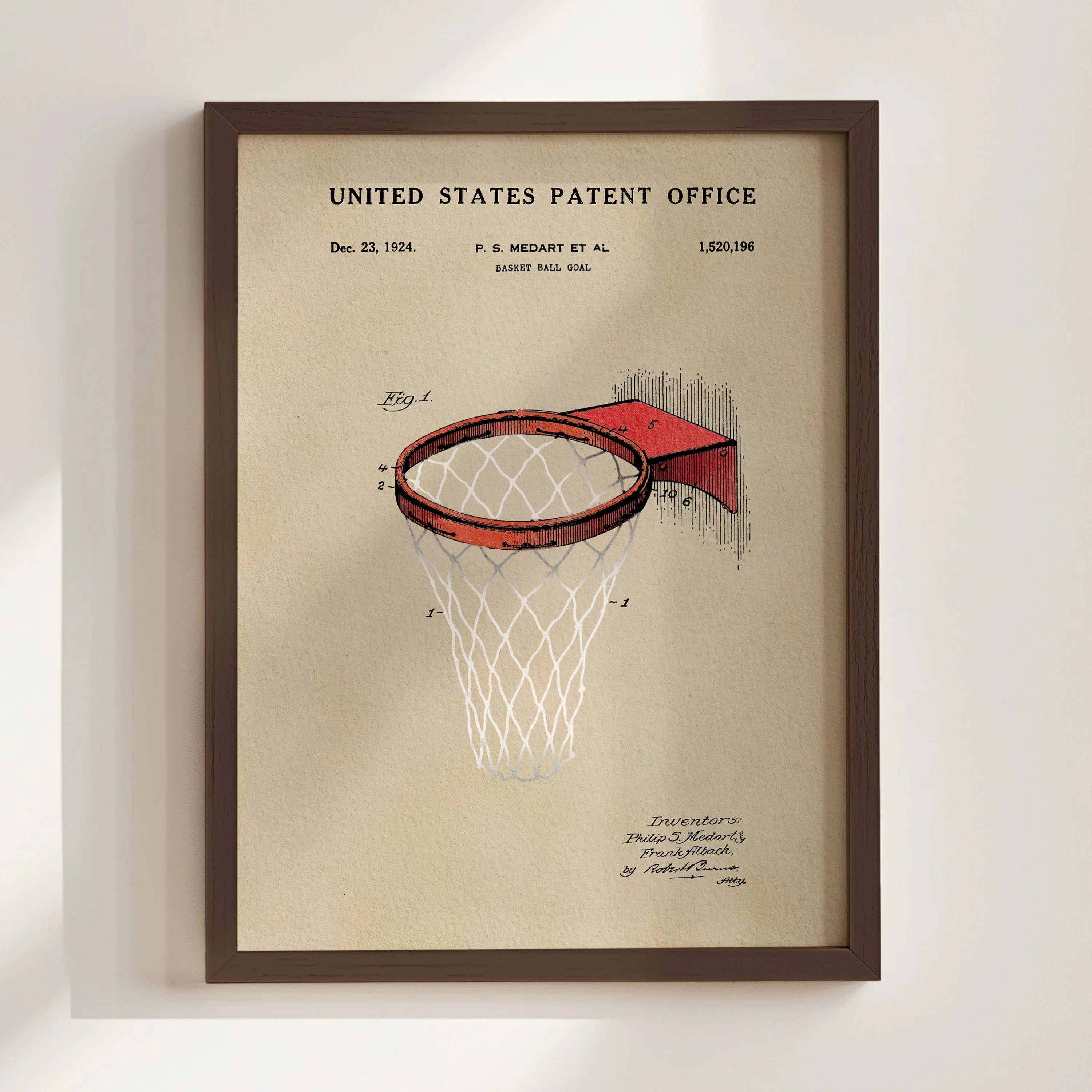 Basketball Hoop US Art Print | Guys Dorm Room Decor | Wall Art