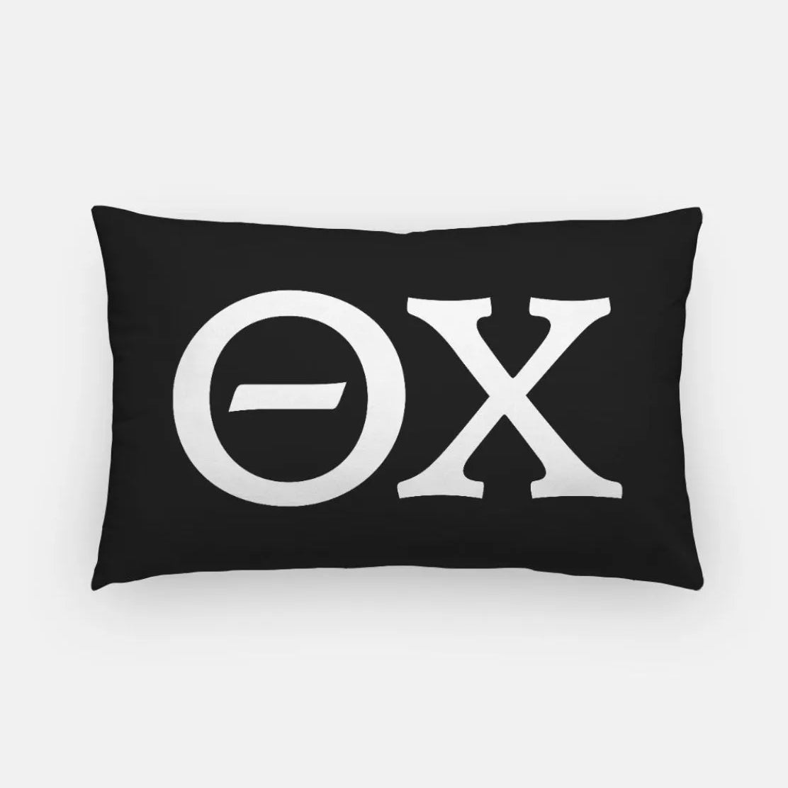 Theta Chi Lumbar Pillow Cover - Greek Letters Black White Pillow Covers