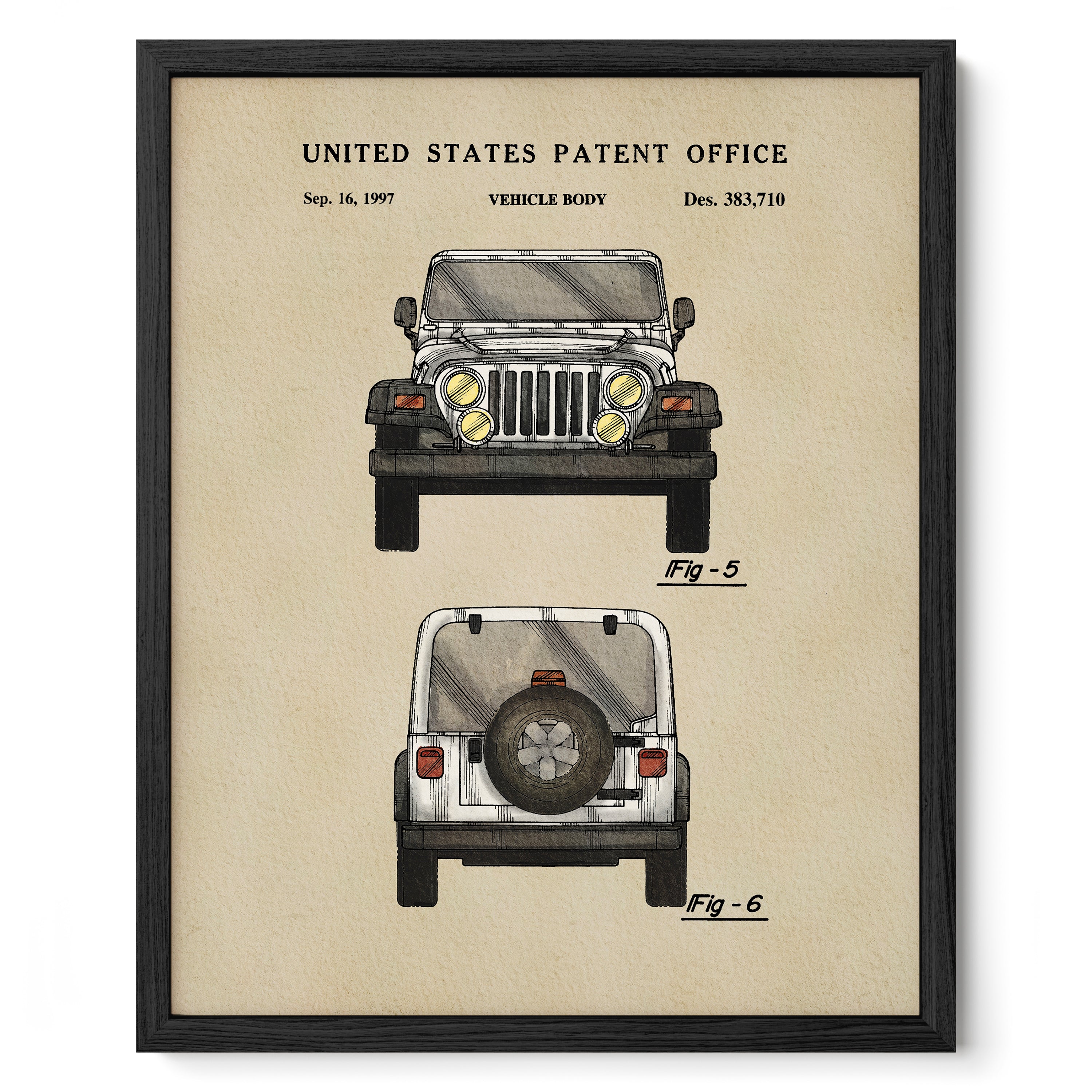Jeep US Patent Art Print | Wall Art | Dorm Decor - Campus Greek Fit