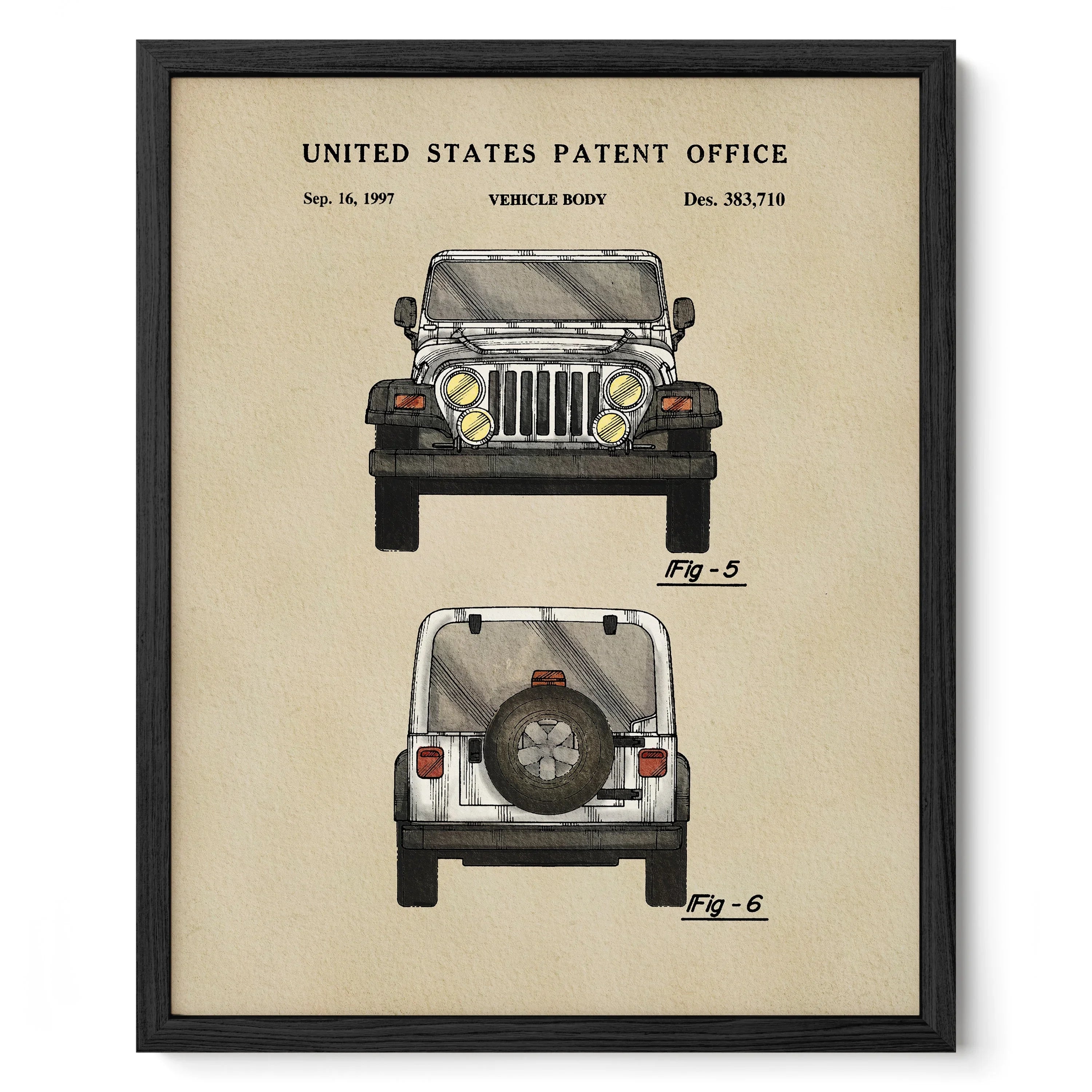 Jeep US Patent Art Print | Wall Art | Dorm Decor - Campus Greek Fit