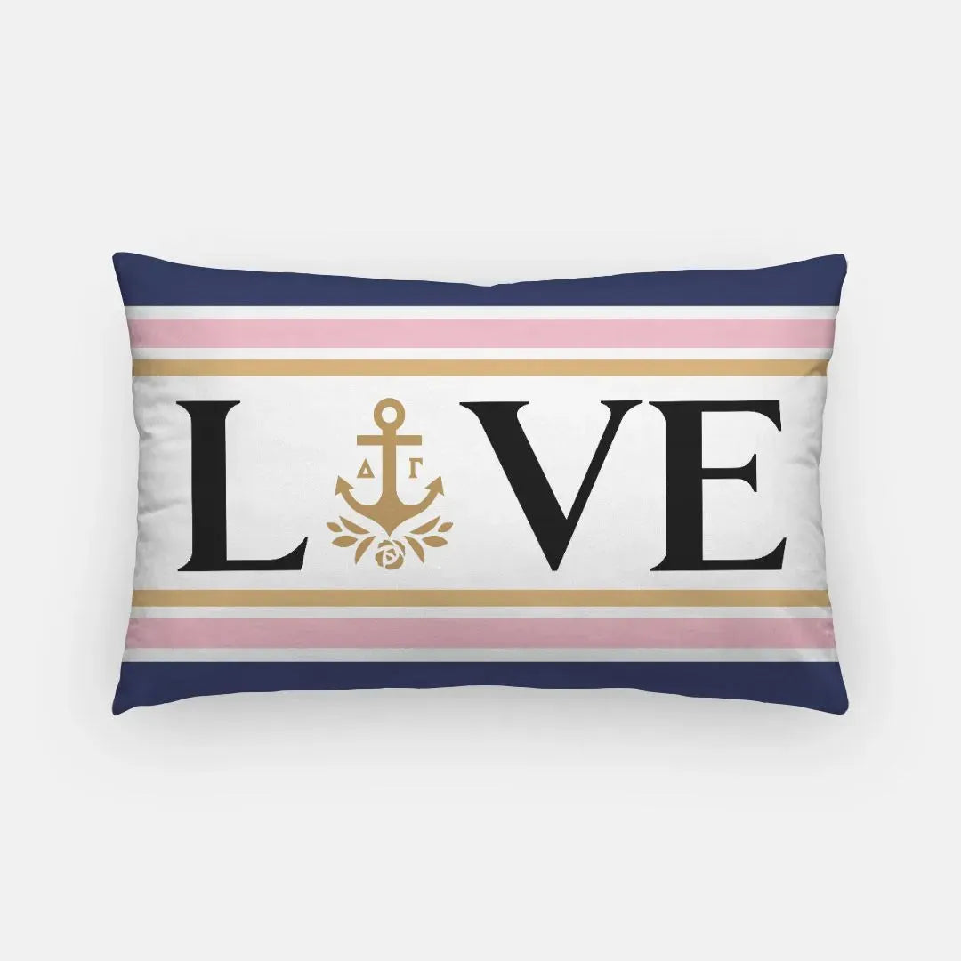 Delta Gamma "LOVE" Lumbar Throw Pillow Cover Pillow Covers