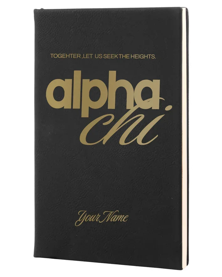 Alpha Chi Personalized Leatherette Notebook Journal