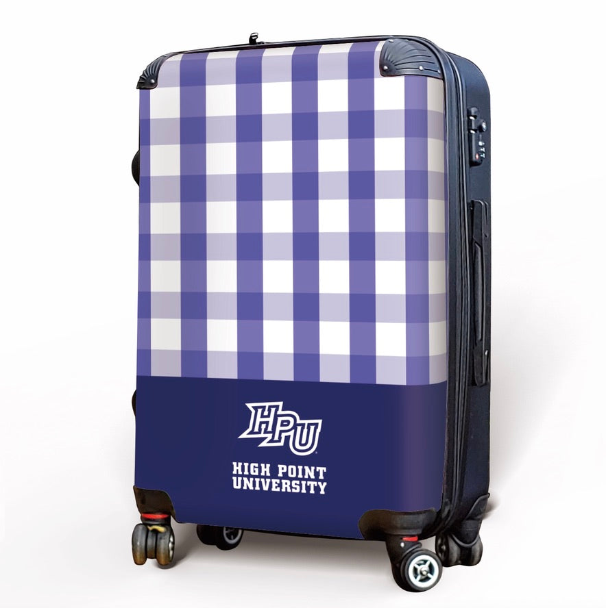 High Point University Carry-On Suitcase - Gingham Suitcases