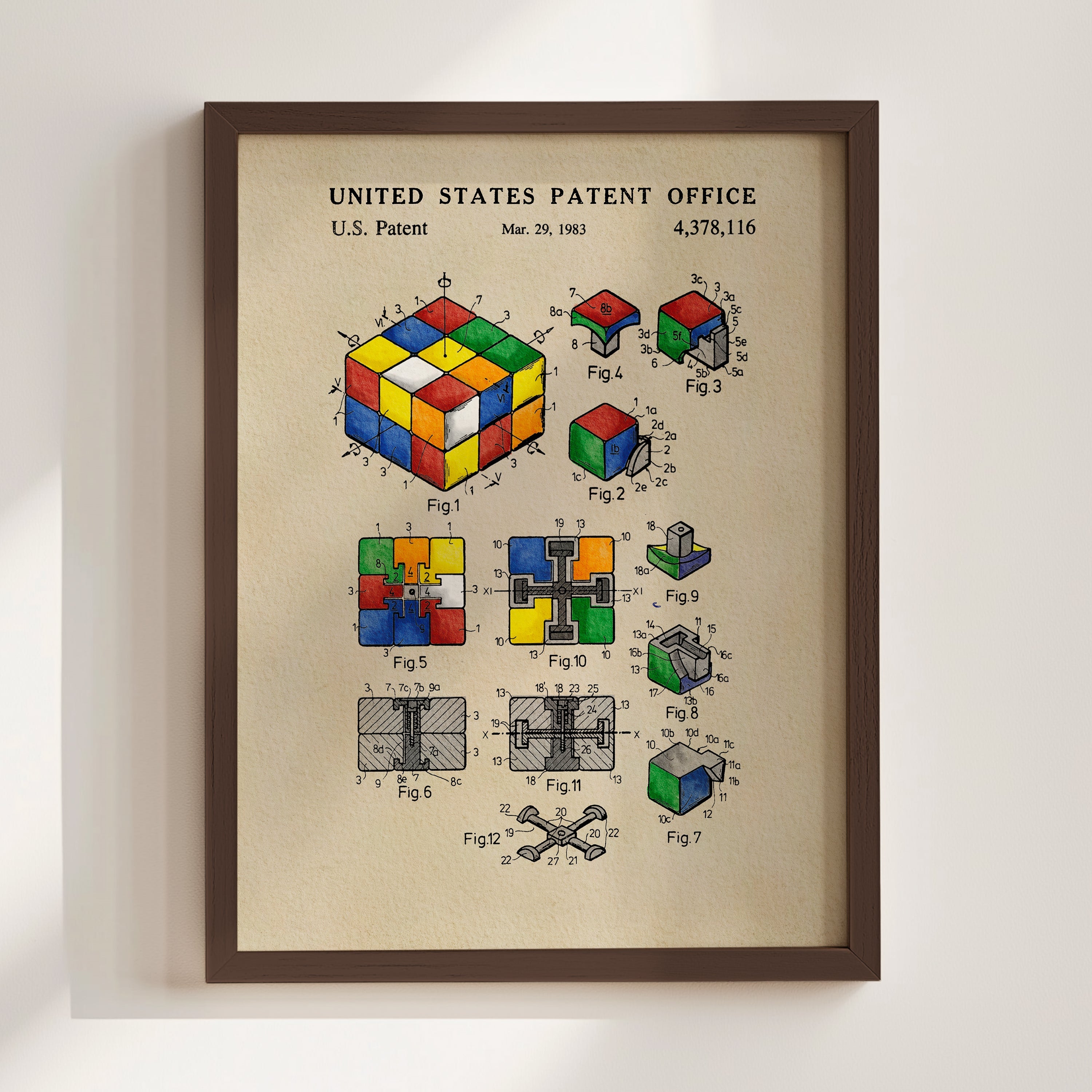 Rubik's Cube US Patent Art Print
