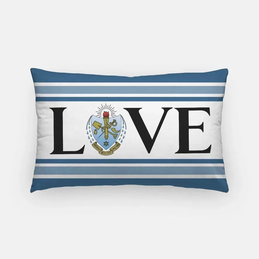 Sigma Delta Tau Lumbar Throw Pillow Cover - LOVE Crest Pillow Covers