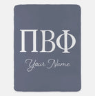 Personalized Pi Beta Phi XL 60x80 Sherpa Throw Blanket Heritage Gray Throw Blankets