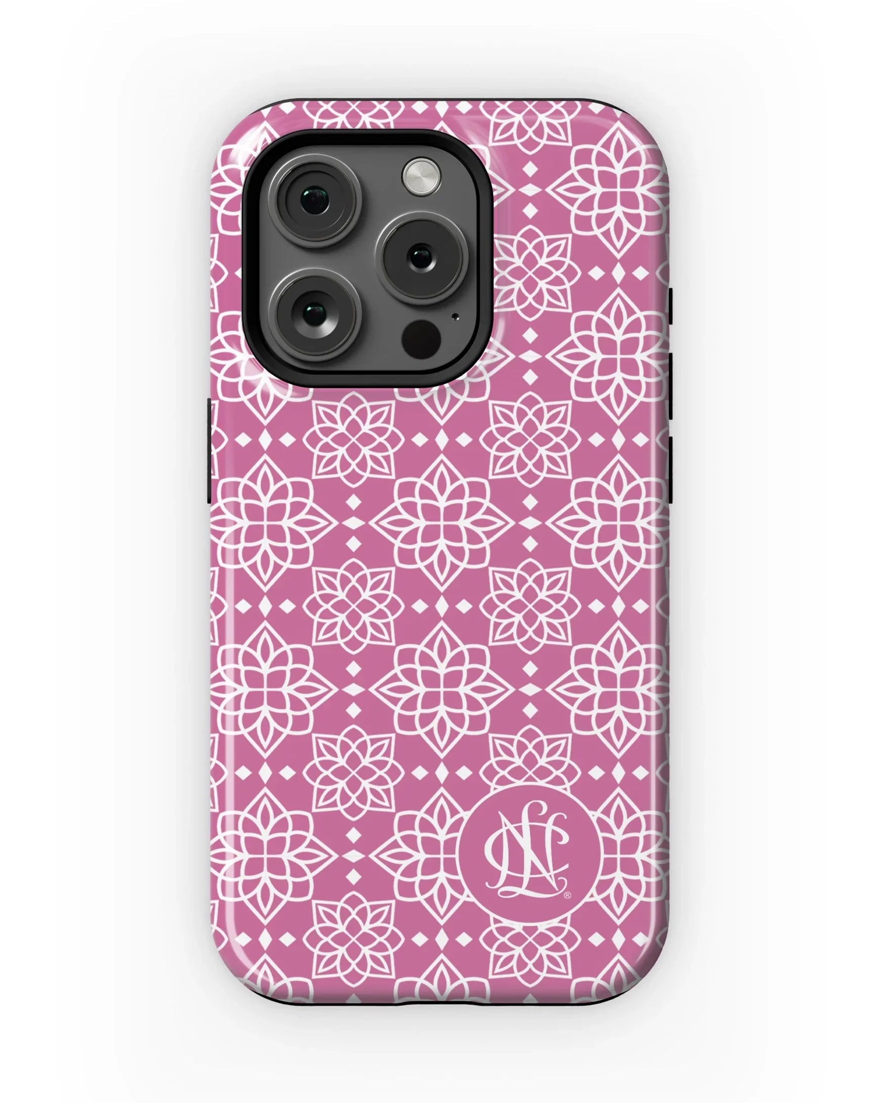 National Charity League iPhone 16, 15, 14 Mobile Phone Case Pink Ornate