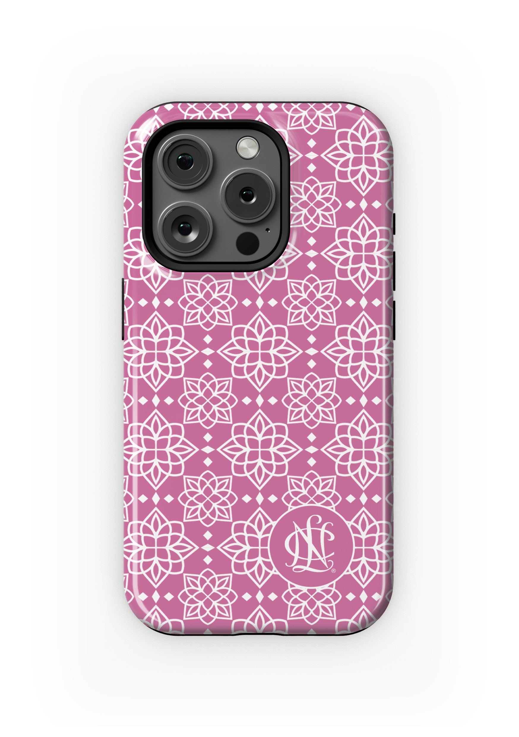 National Charity League iPhone 16, 15, 14 Mobile Phone Case Pink Ornate