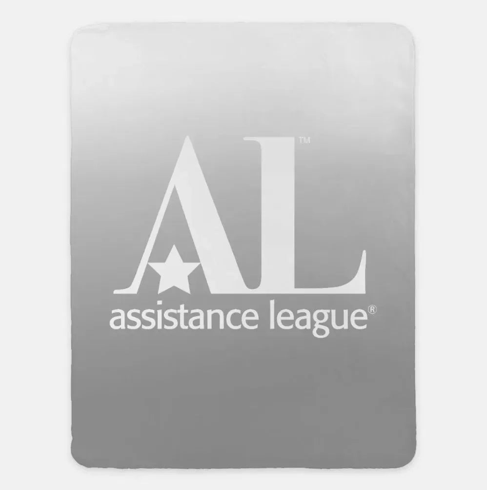 Assistance League XL 60x80 Sherpa Blanket - Gradient Gray Throw Blankets