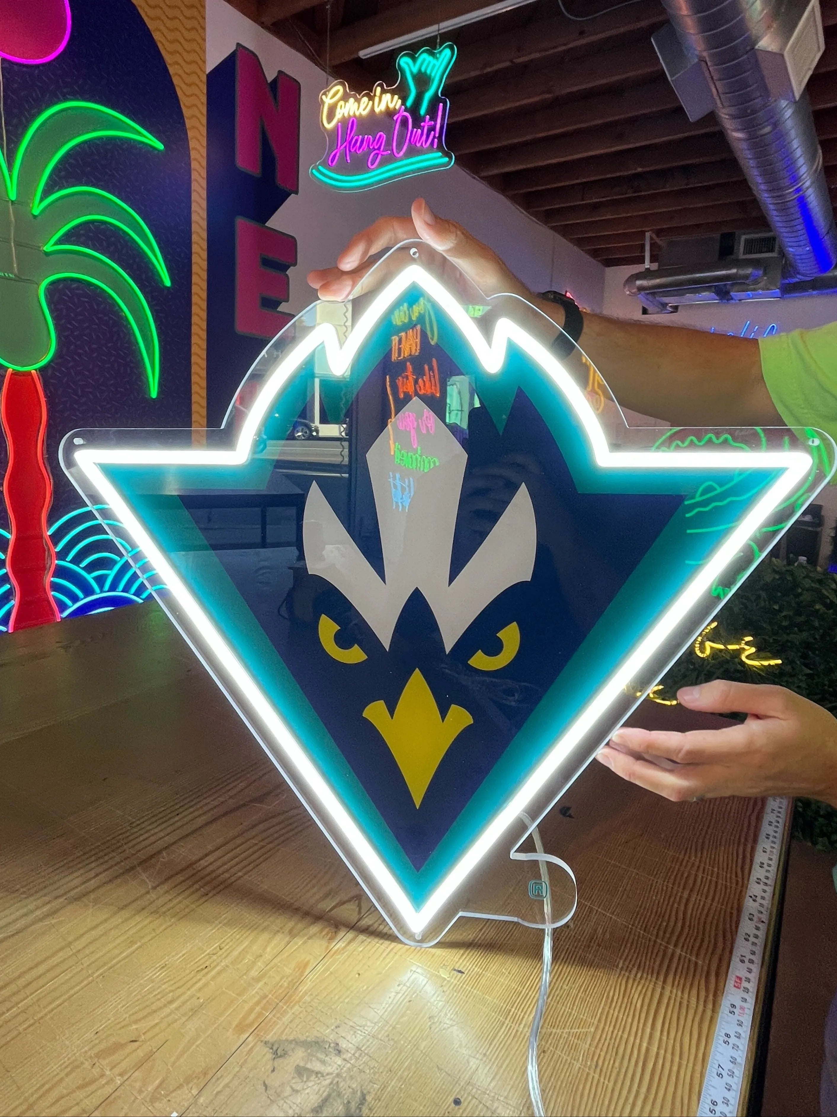 UNCW Seahawks LED UV Print Neon Sign w/ Dimmer - 20" Neon Signs