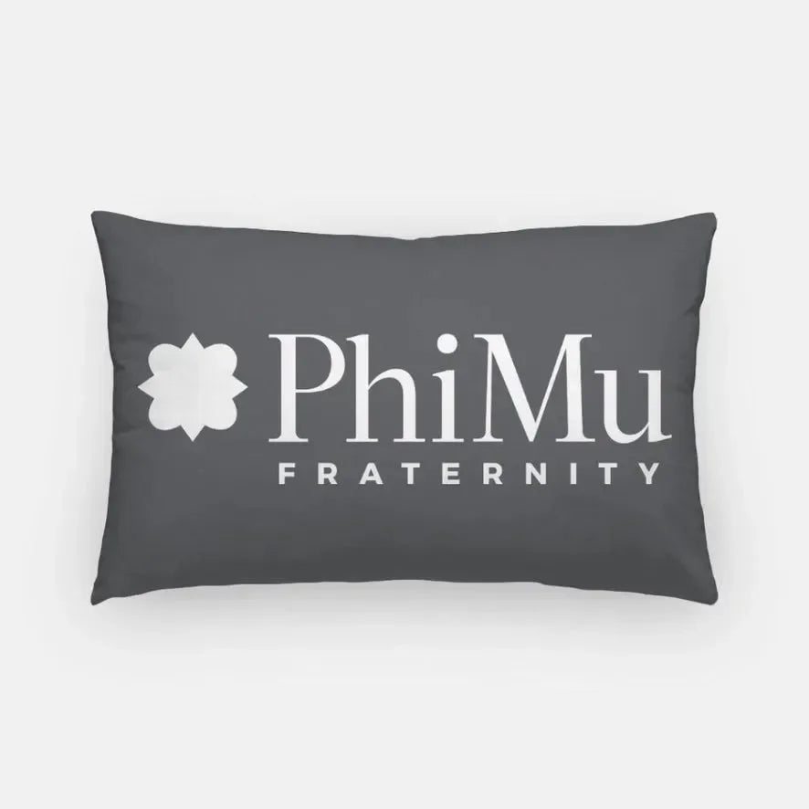 Phi Mu Fraternity Lumbar Pillow Charcoal
