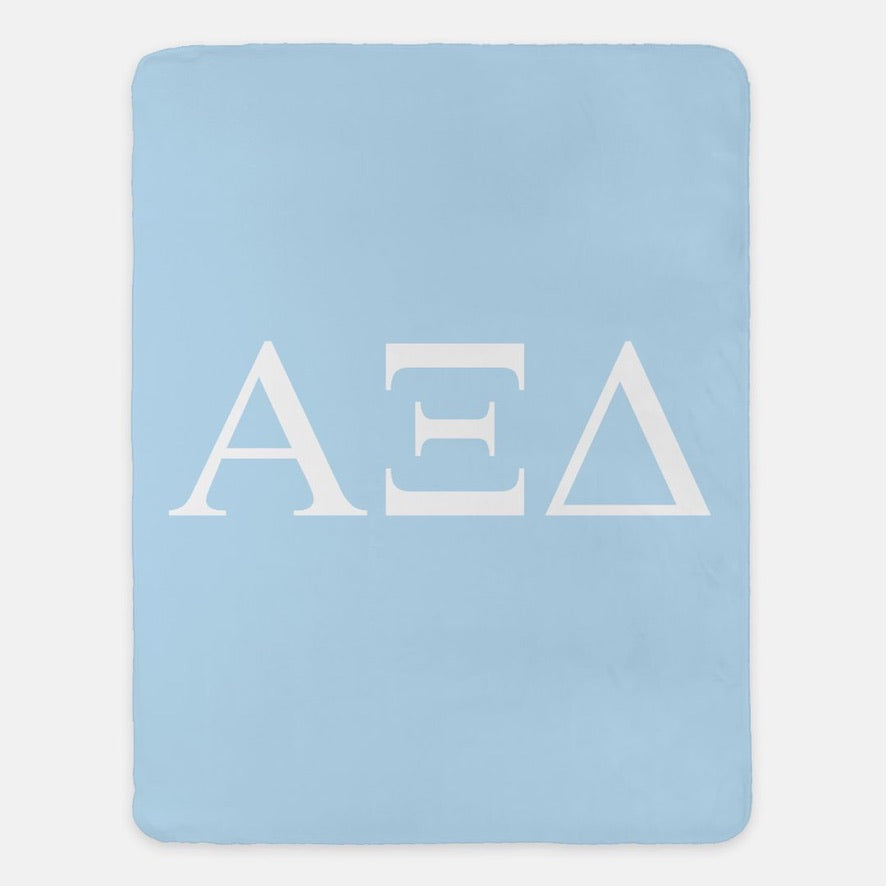 Alpha Xi Delta XL 60x80 Sherpa Throw Blanket - Greek Letters | AXiD