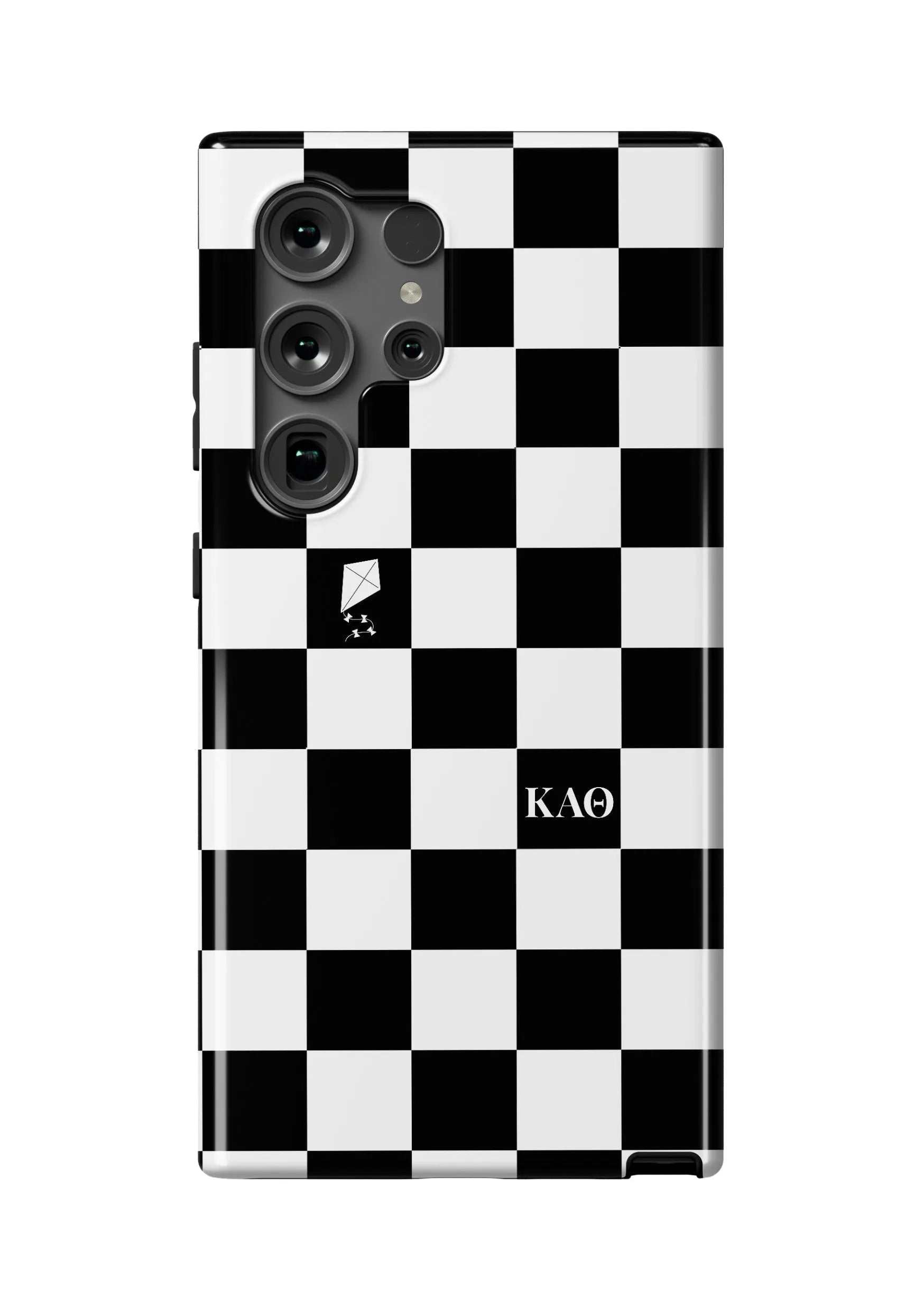 Kappa Alpha Theta Samsung Galaxy 24, 23 Mobile Phone Case - Black Check Gloss Mobile Phone Cases