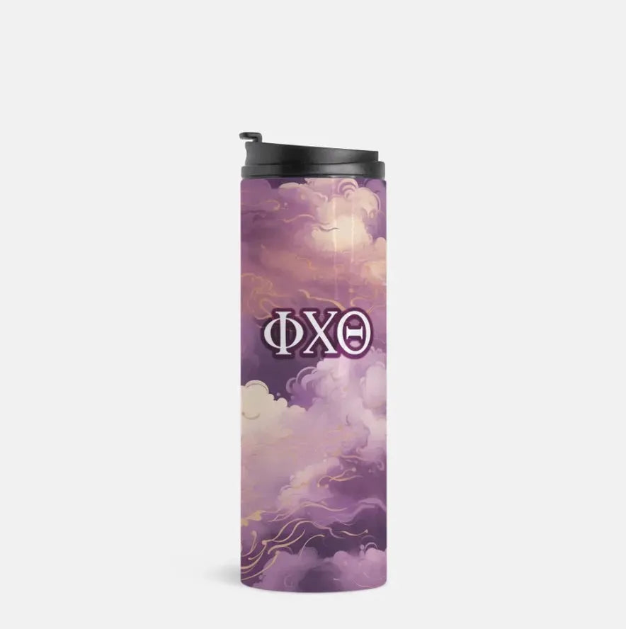 Phi Chi Theta Thermal Tumbler 16 oz. - Etherial Clouds Drinkware