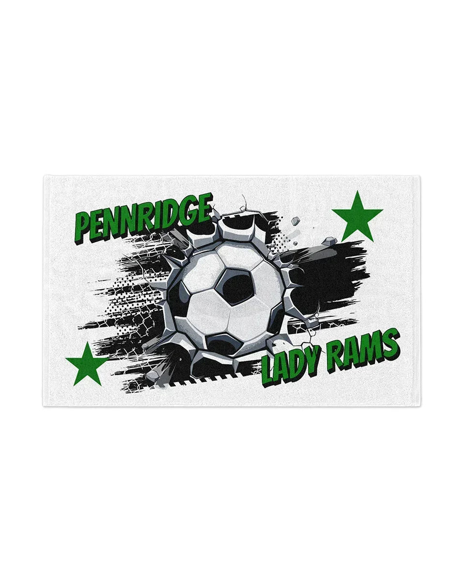 PHS Lady Rams Soccer Rally Towel - Soccer Blast Drinkware