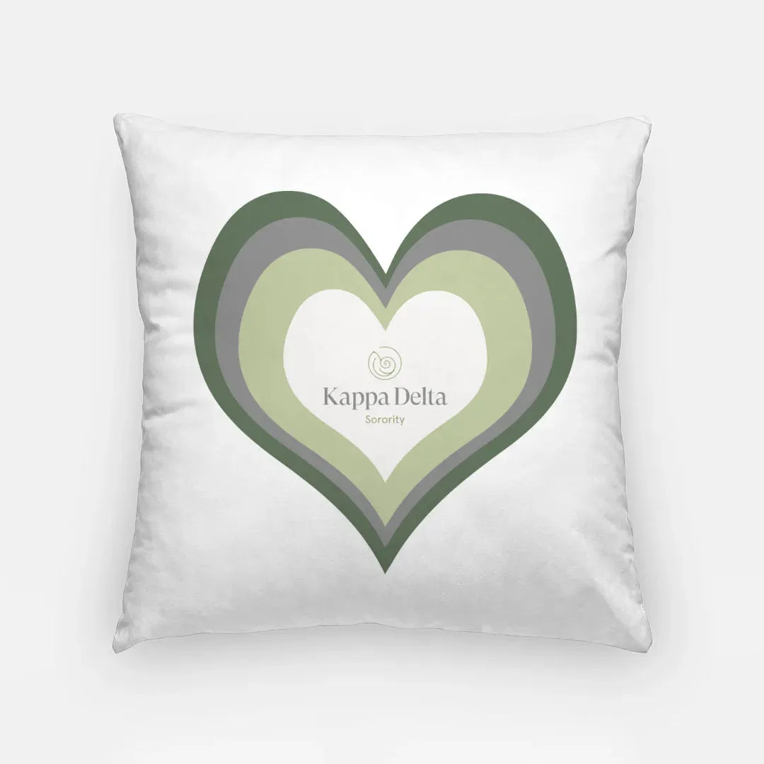 Kappa Delta 18" Heart Throw Pillow Cover Pillow Covers