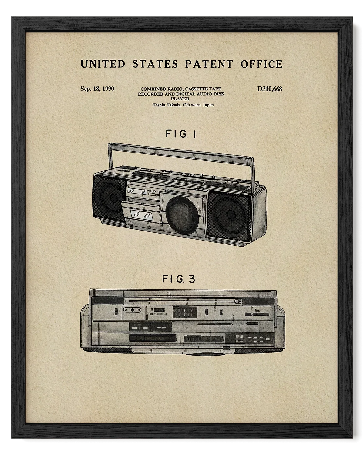 Boombox US Art Print | Dorm Decor for Guys | Music Themed Wall Art