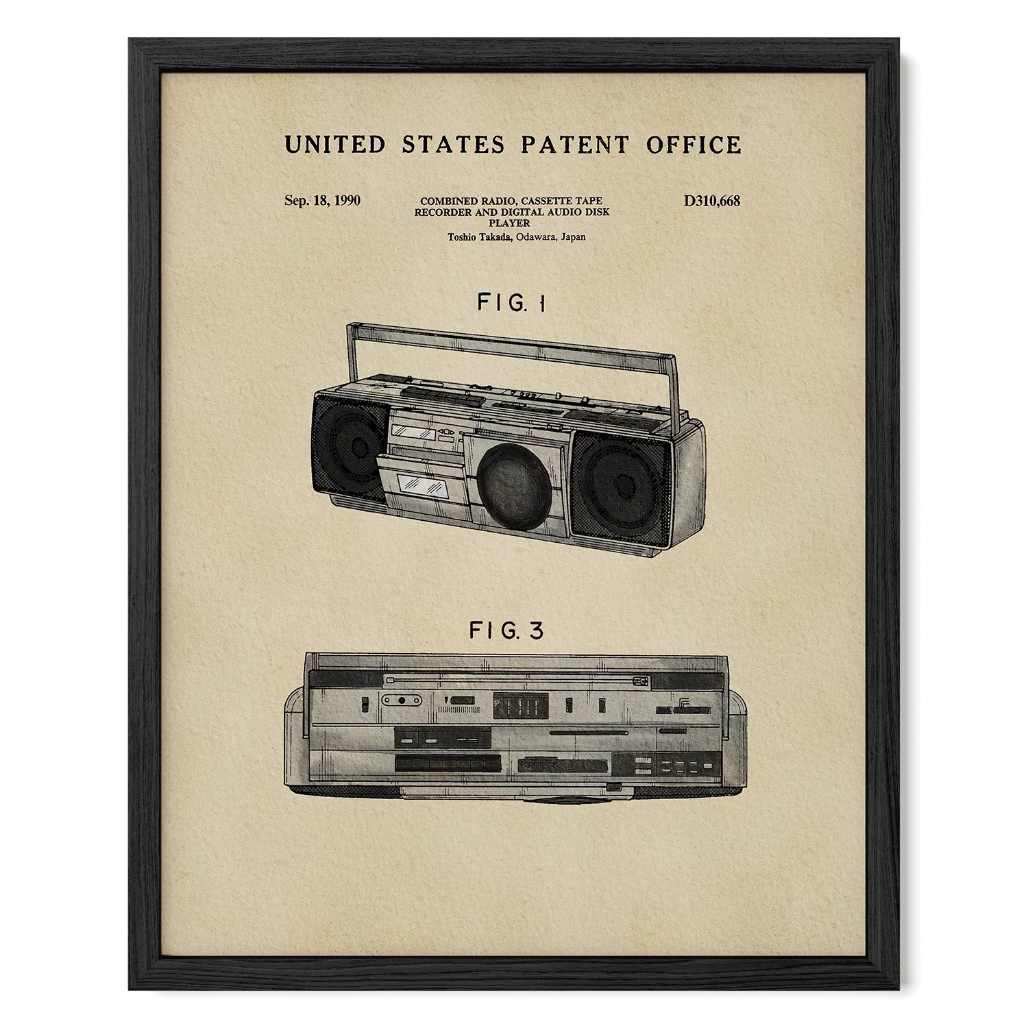 Boombox US Art Print | Dorm Decor for Guys | Music Themed Wall Art