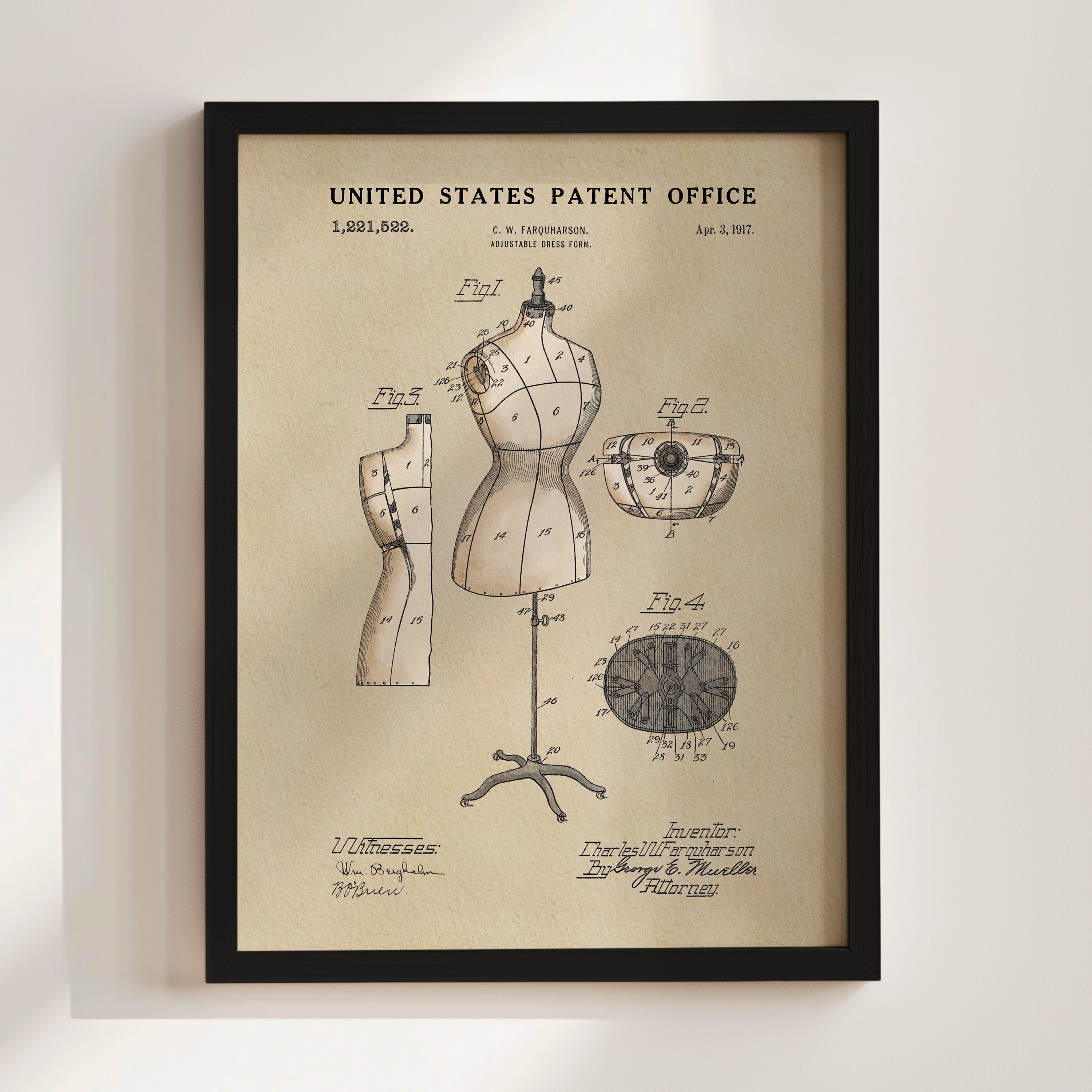 Dress Form US Patent Wall Print | Fashion Wall Print | Dorm Decor