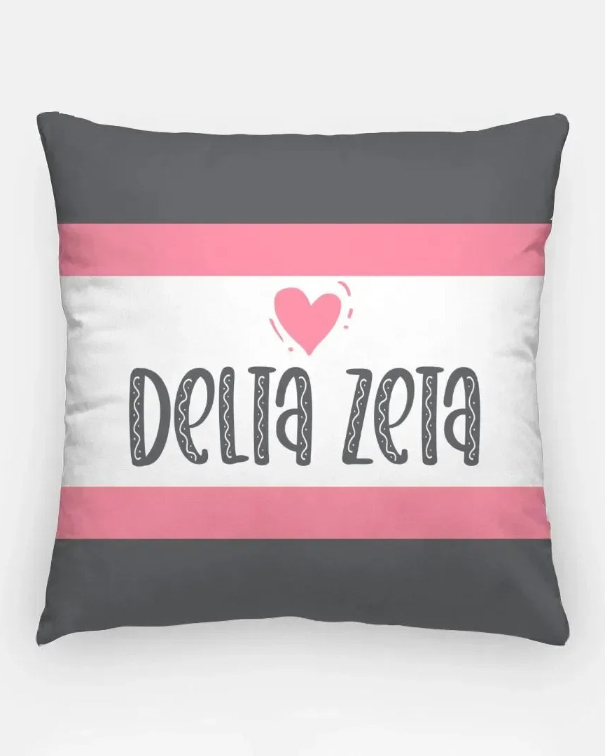 Delta Zeta 18" Throw Pillow Cover - Stripes Pillow Covers