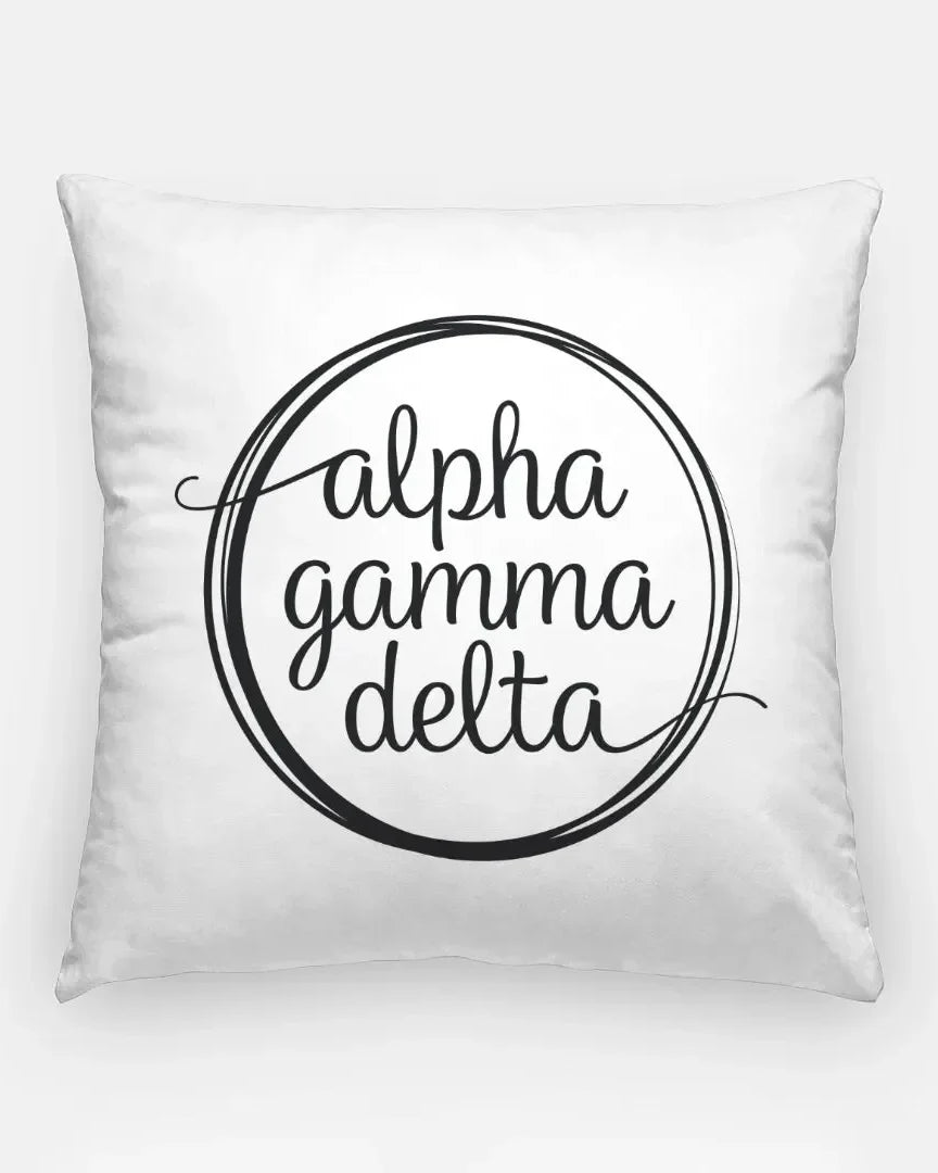 Alpha Gamma Delta 18" Throw Pillow Cover - Black Logo Pillow Covers