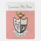 Gamma Phi Beta XL 60x80 Sherpa Blanket - Crest Wide Band Throw Blankets