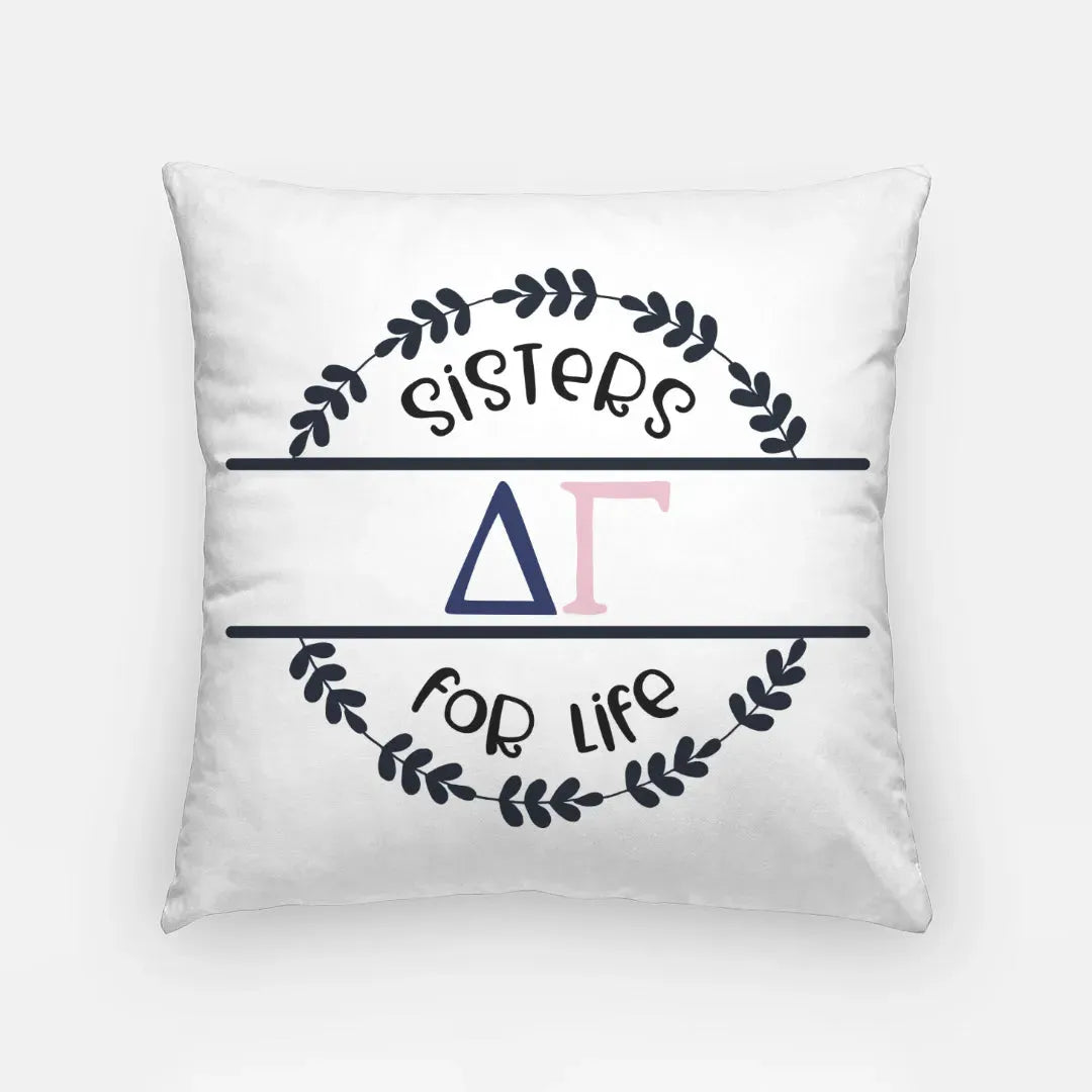 Delta Gamma 18" Throw Pillow Cover - Sisters for Life Pillow Covers