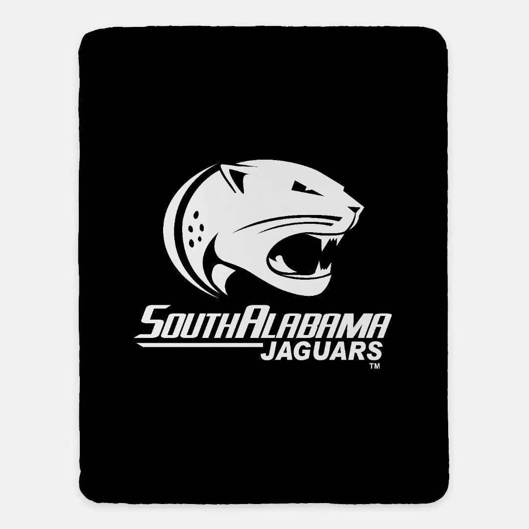 University of South Alabama XL 60x80 Sherpa Blanket - Black Throw Blankets