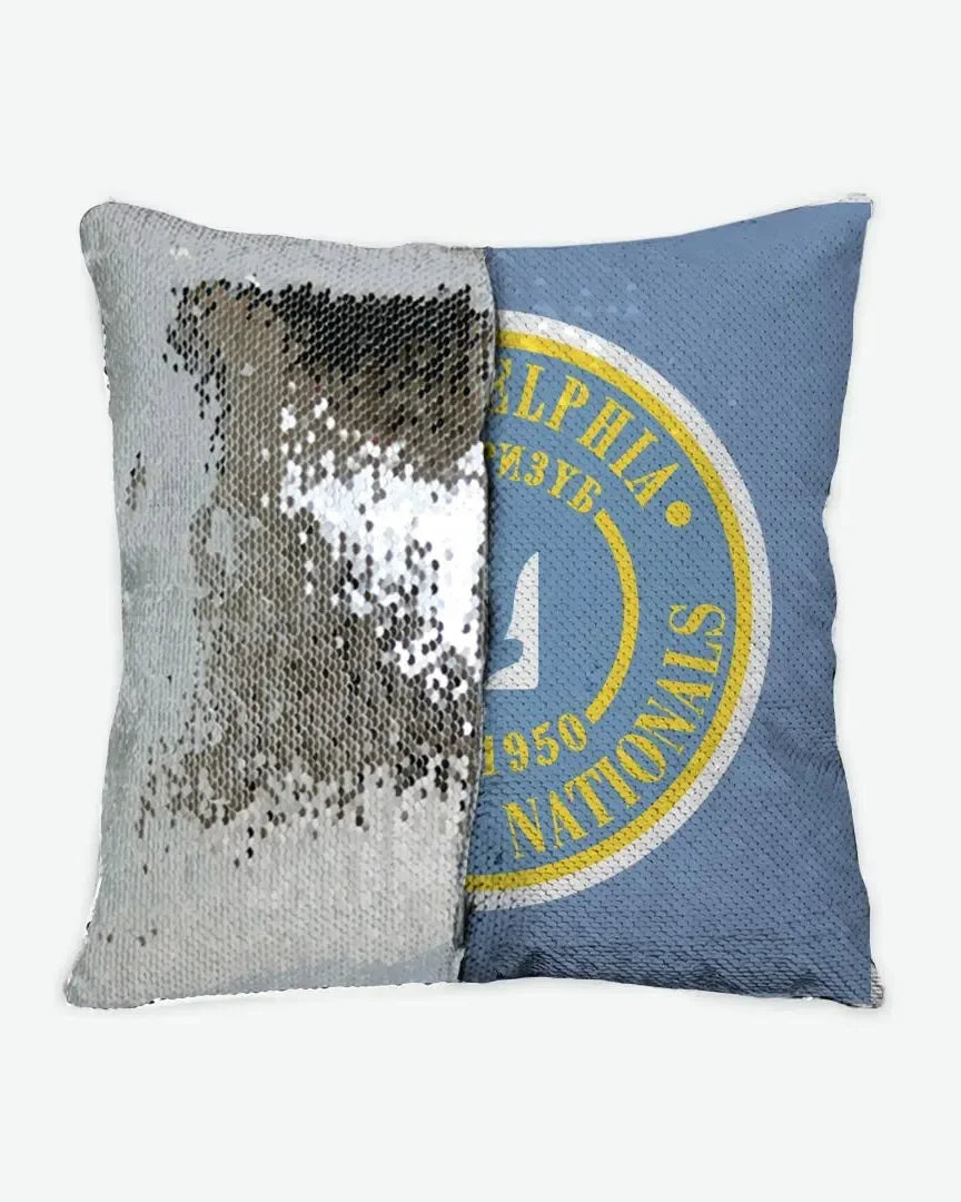 Ukrainian Nationals Sequin Pillow Cover Silver Pillow Covers