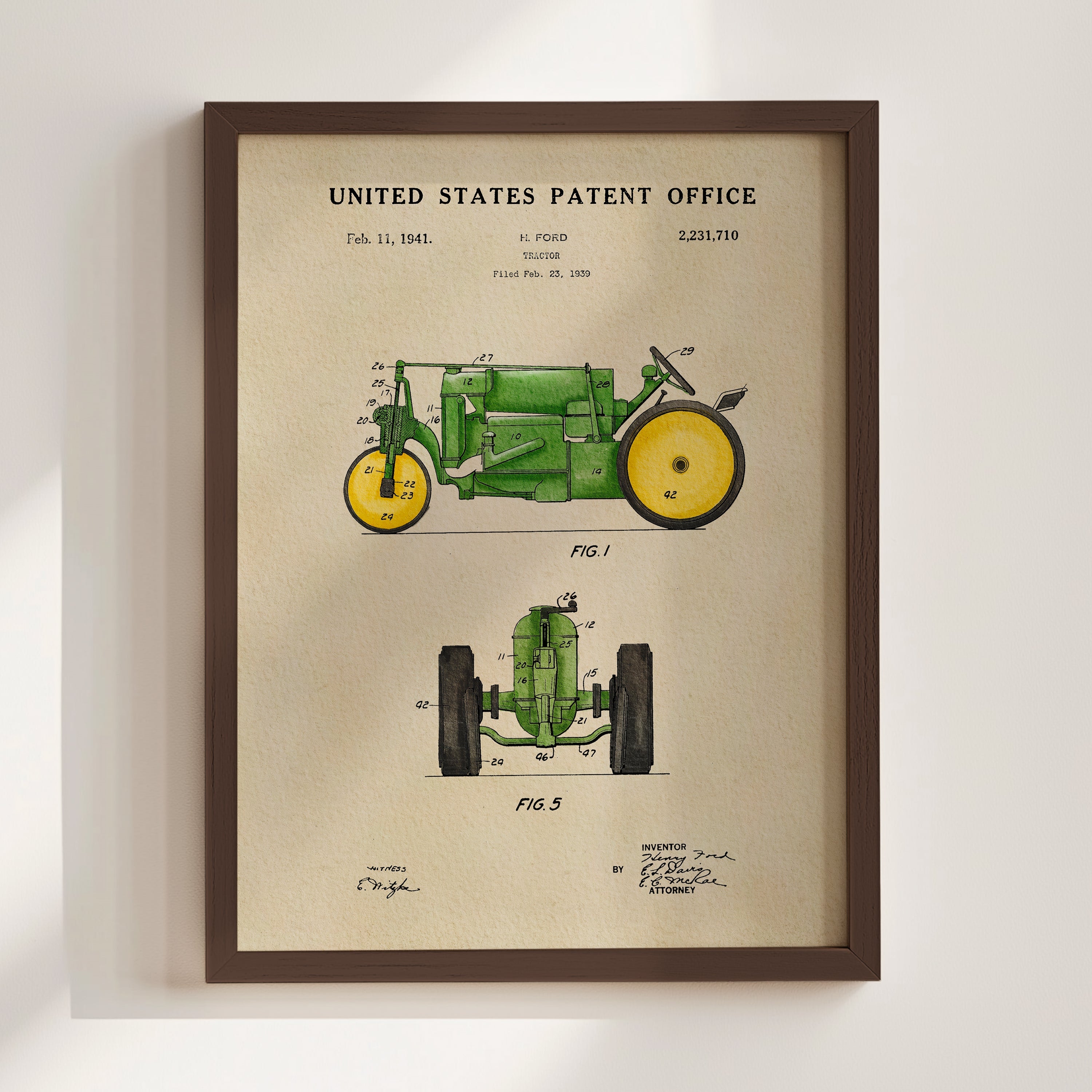 Vintage Tractor US Patent Art Print | Dorm Decor | Wall Art