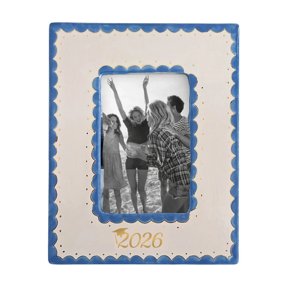 2026 Graduate Scallop Gold Monogrammed Picture Frame | Graduation Gift