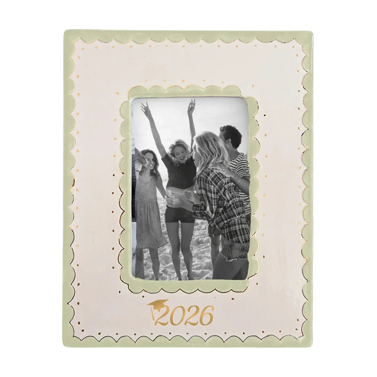 2026 Graduate Scallop Gold Monogrammed Picture Frame | Graduation Gift