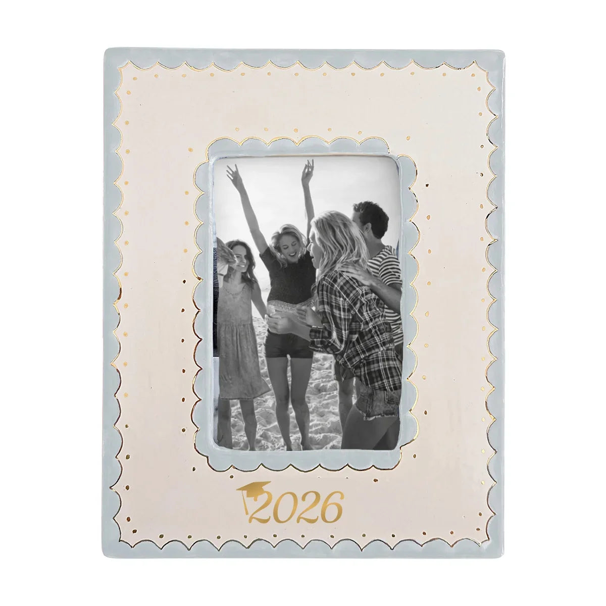 2026 Graduate Scallop Gold Monogrammed Picture Frame | Graduation Gift