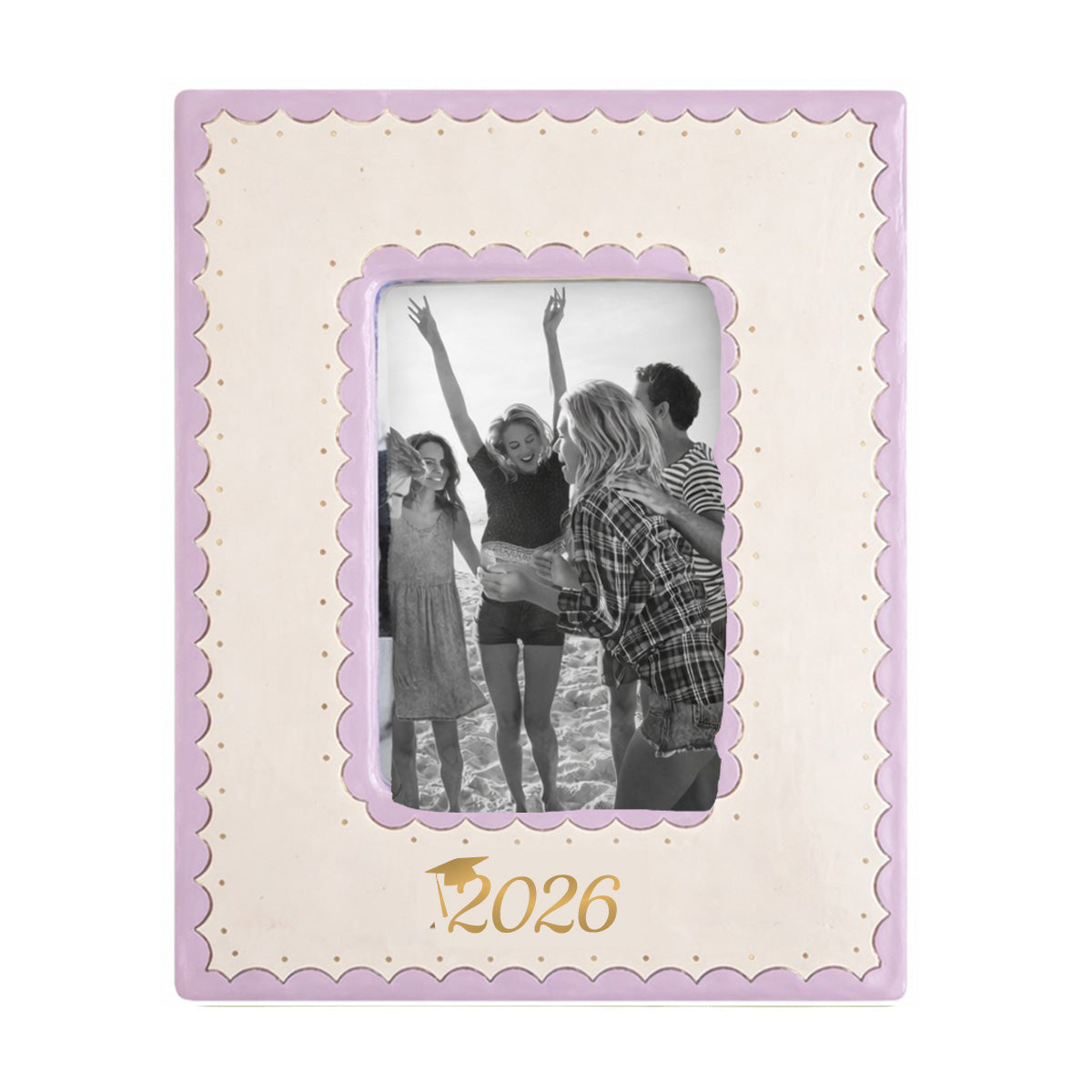 2026 Graduate Scallop Gold Monogrammed Picture Frame | Graduation Gift