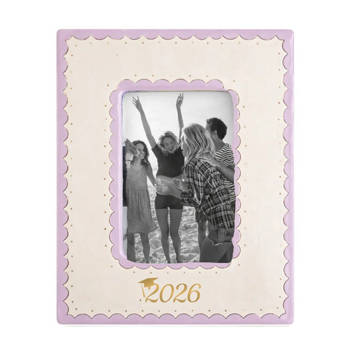 2026 Graduate Scallop Gold Monogrammed Picture Frame | Graduation Gift